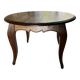 Solid chestnut table, diameter 120 cm with an extension of 50 cm - rené trotel