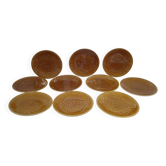10 assiettes décor poisson par Robert Picault pour Longchamp