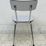Set of 4 vintage grey chrome Formica kitchen chairs.