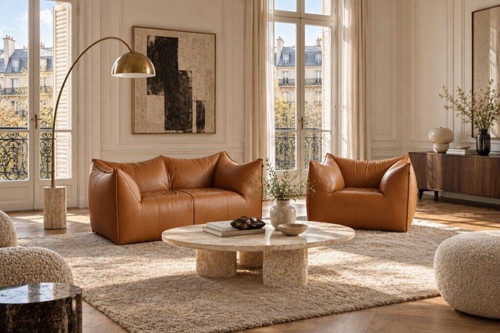 Le Bambole sofa and lounge chair by Mario Bellini for B&B Italia, 1970s