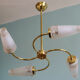 Brass and glass chandelier