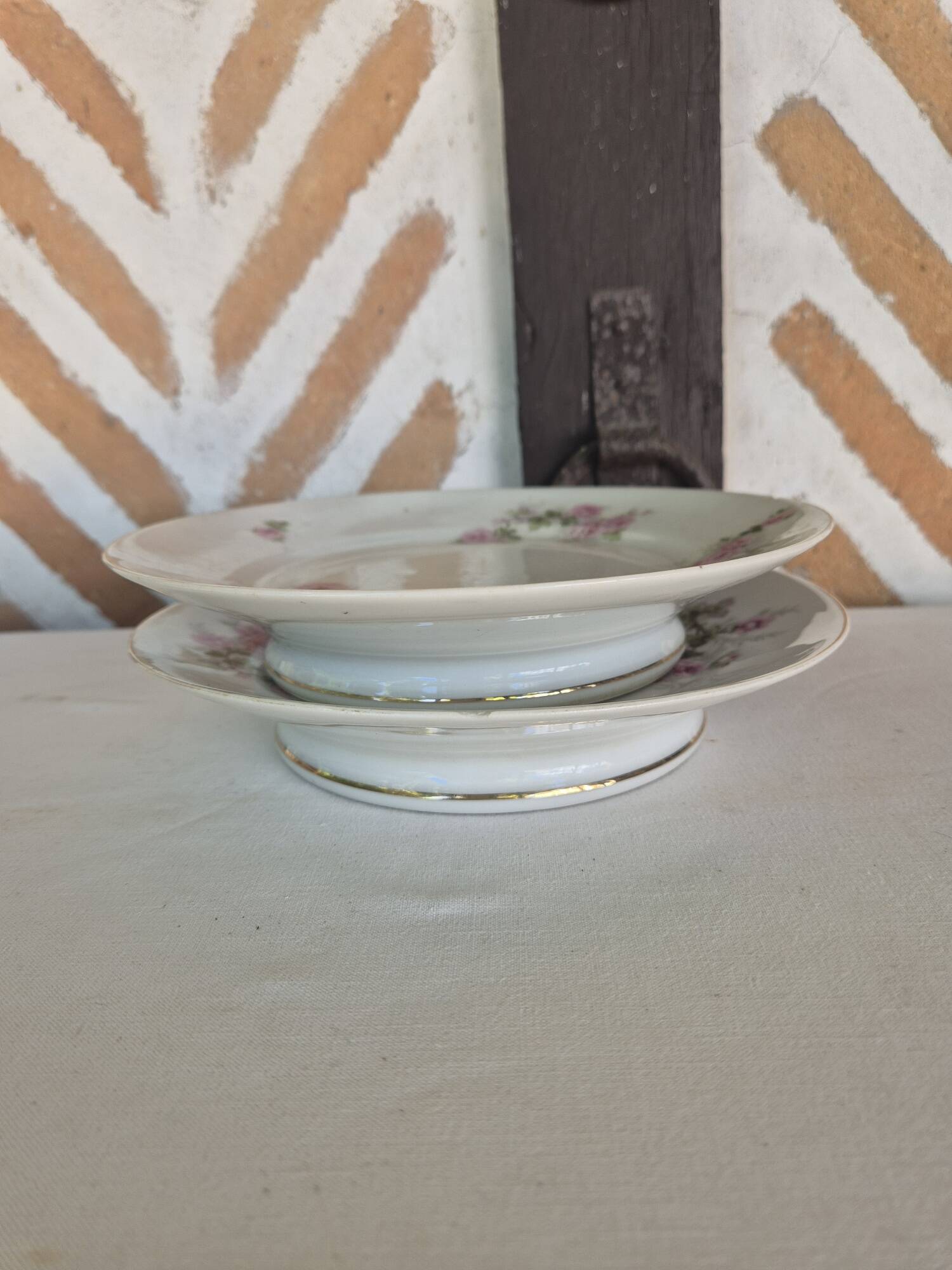 Pair of antique compote dishes