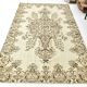 Tapis turc vintage vert clair et crème, 162 x 259 cm