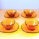 70s amber glass cups