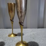 Set of 12 Authentic Antique Vintage Champagne Flutes