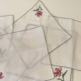 6 serviettes brodées main, 28 cm