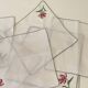 6 hand-embroidered napkins, 28 cm