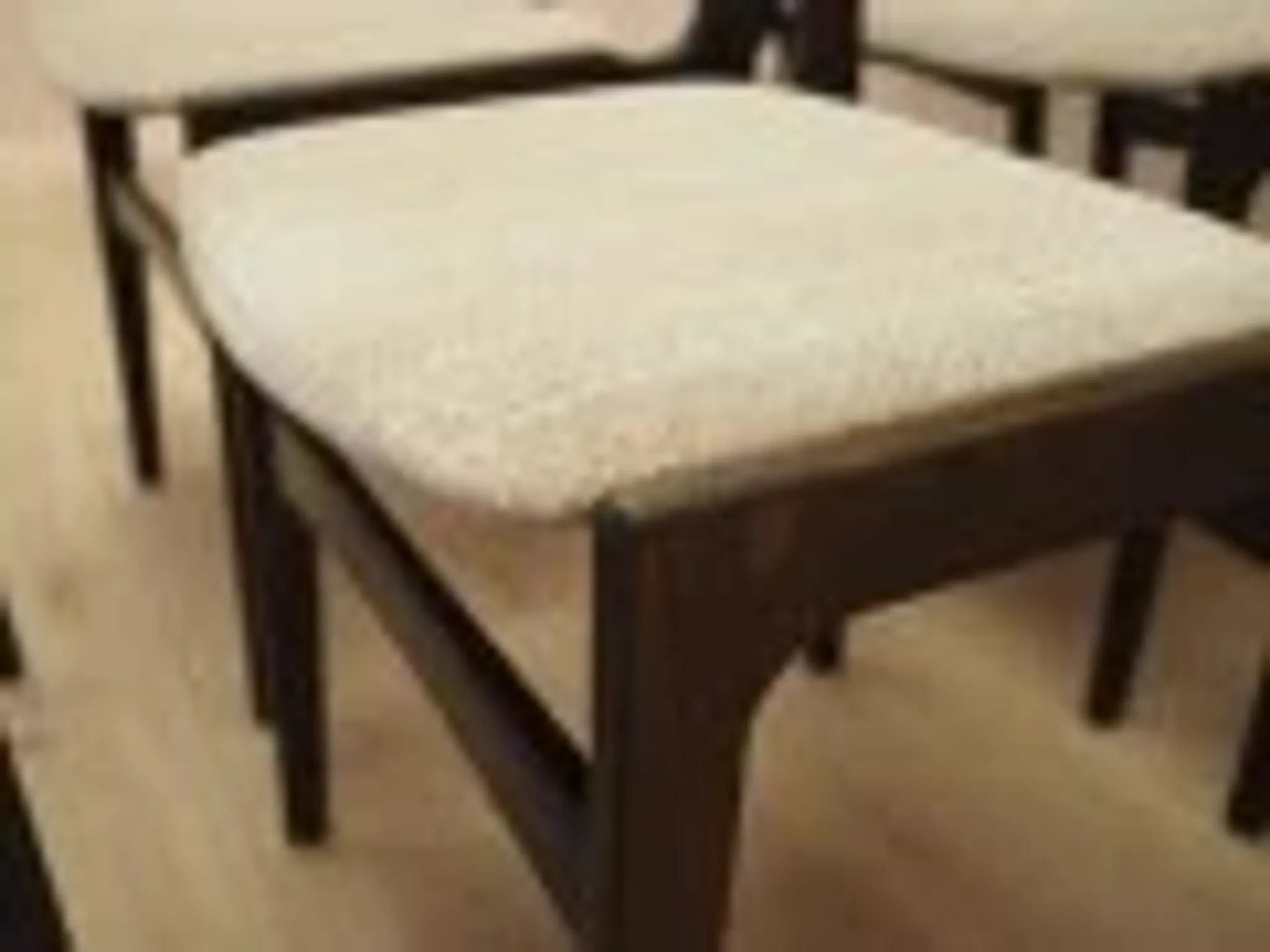 Set of six Danish dining chairs in oak veneer with original upholstery, 1960s