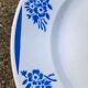 Plate K-G Luneville "Reims" white - blue