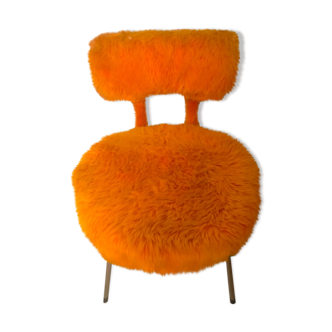 Orange moumoute chair 60s