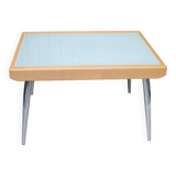 Wood and glass dining table