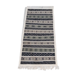 Traditional handmade grey and white black carpet 76x149cm
