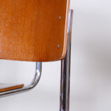 Set of four bauhaus beech chairs, restored, germany, 1930s