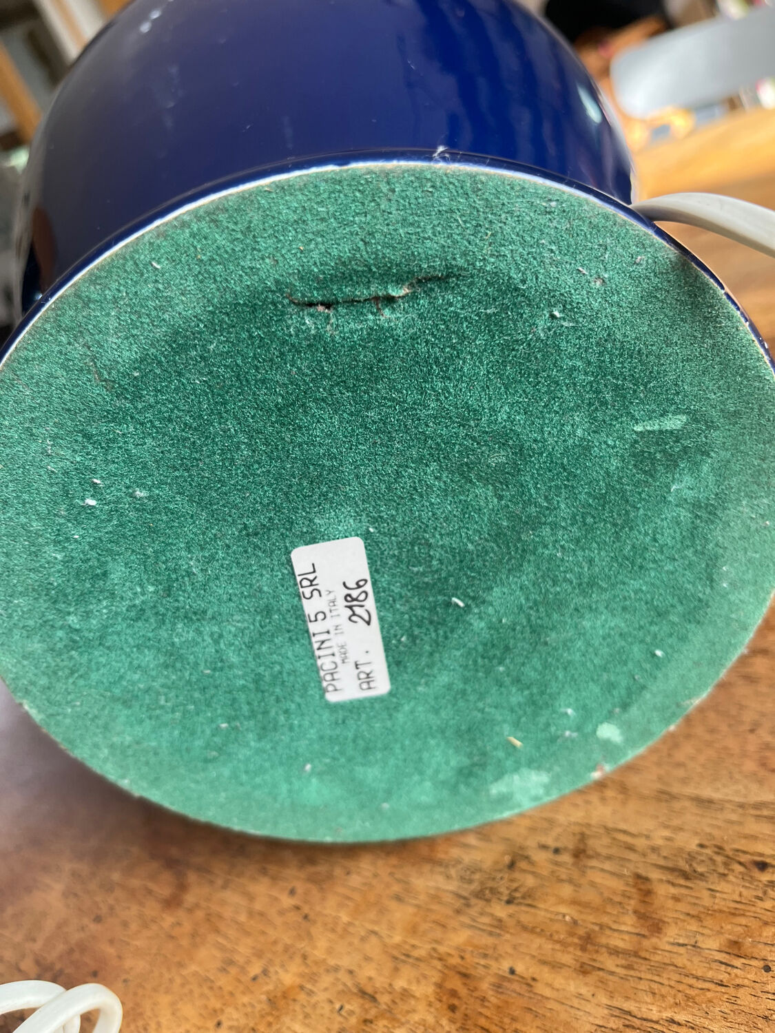 Blue ceramic lamp base