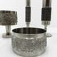 Set de 5 vases et coupes brutalistes en acier 1970