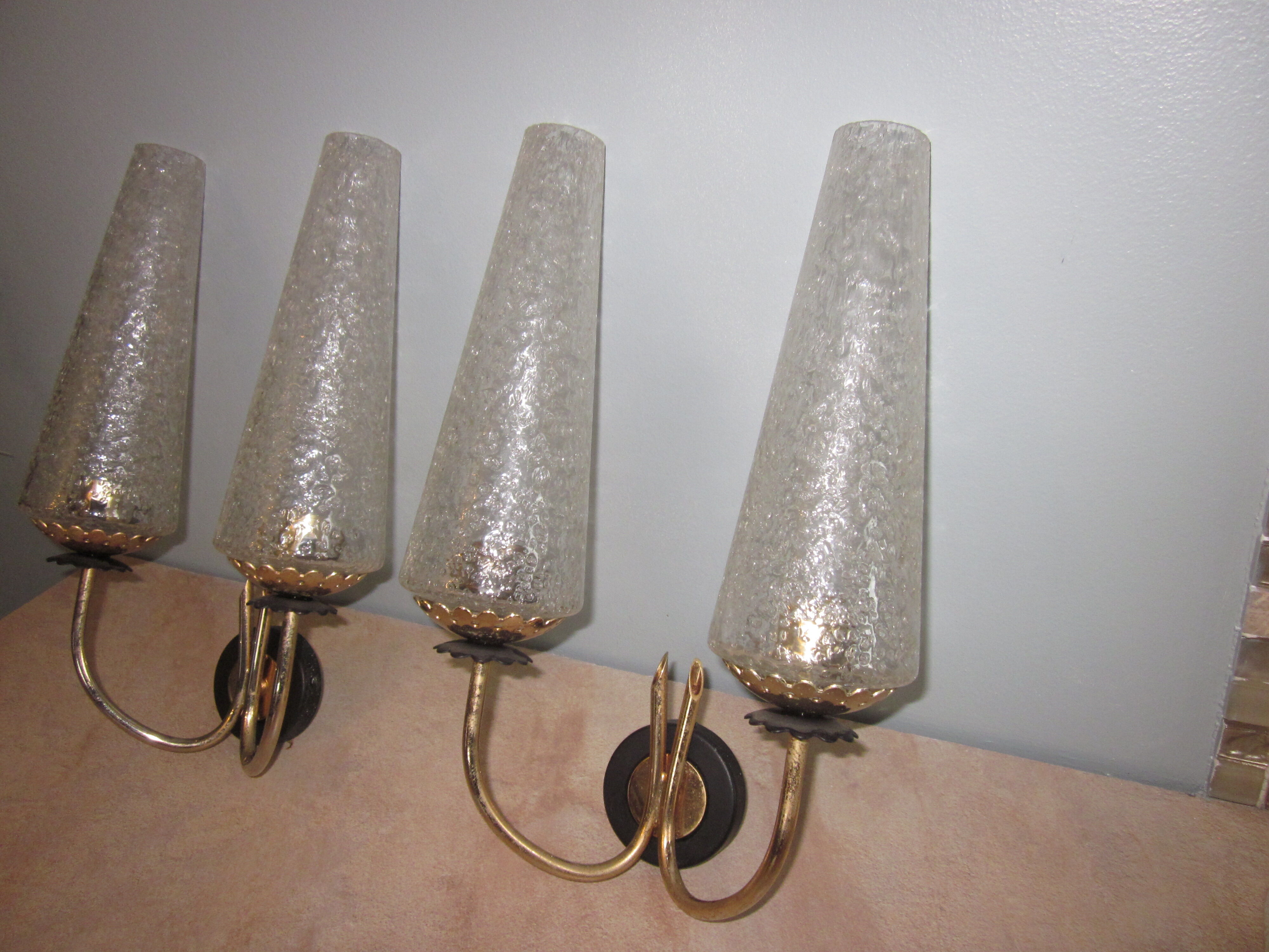 pair of wall lamps arlus of the years 50-60