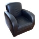 Club armchair in smooth Italian leather