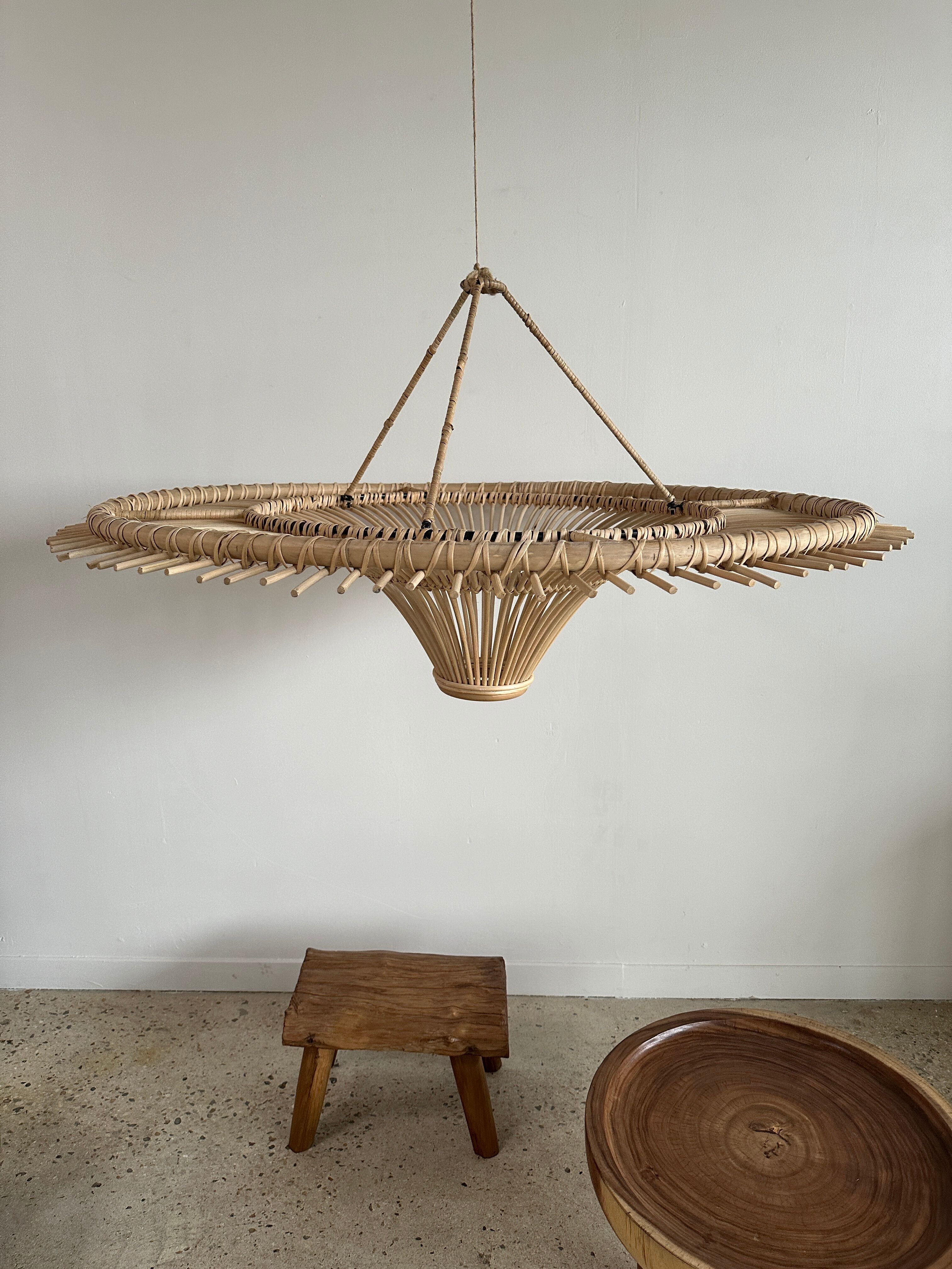 Suspension rattan saucer iron frame D:120 H:60