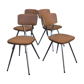 4 chaises en formica pieds compas vintage 1960