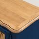 Small renovated vintage buffet in blue from Vosges, Libéron and caning – 2 doors, 2 drawers