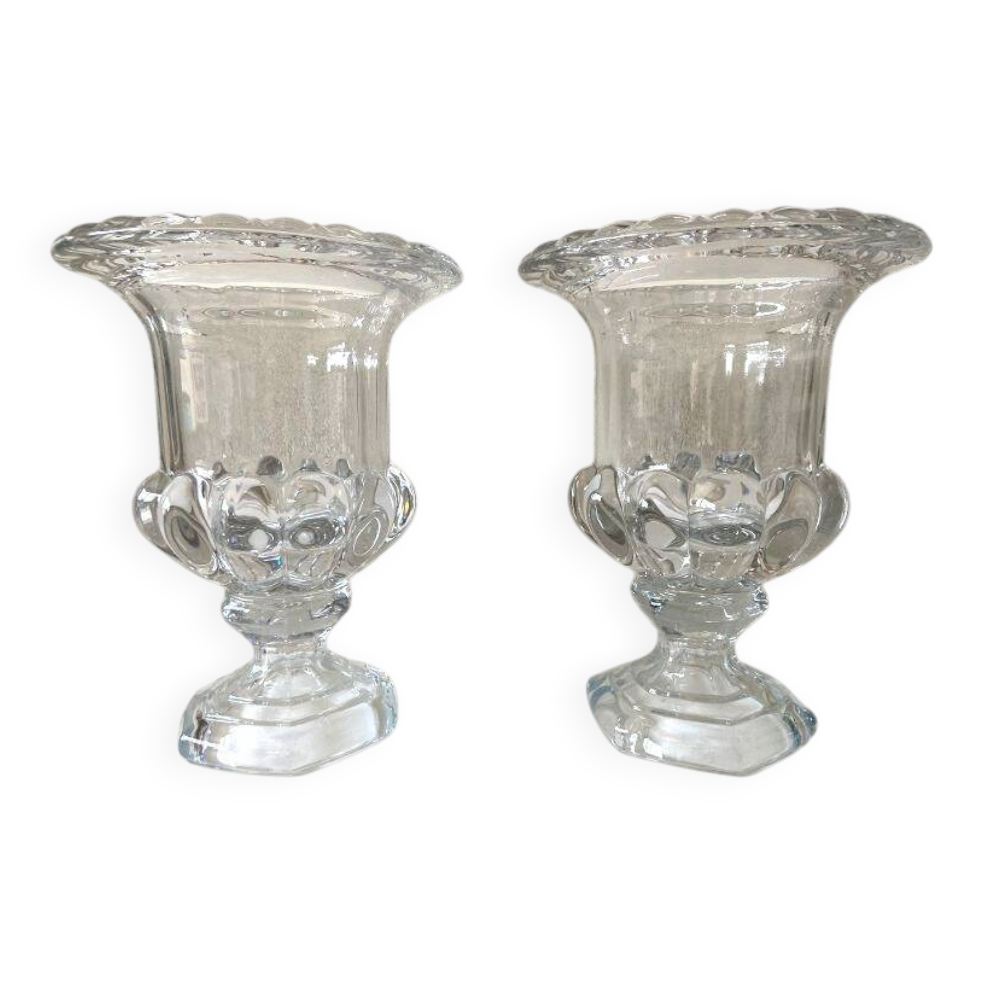 Elegant Pair of New Médicis Vases Decorative Glass Candle Holders