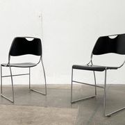 Set of minimalist postmodern stackable chairs, 1980s.