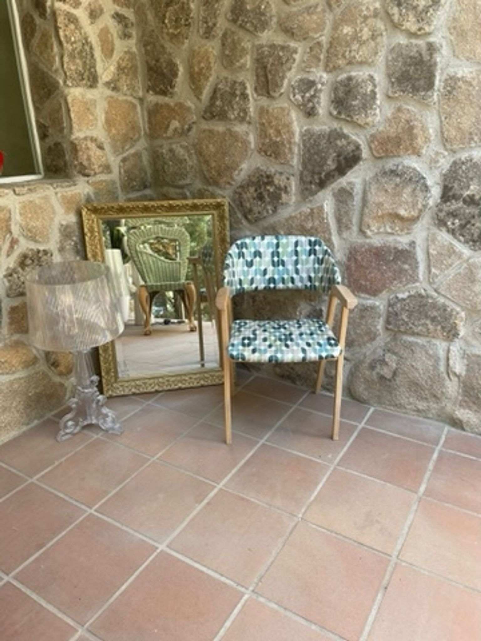 70s style wooden armchair