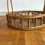 Vintage wicker bottle rack