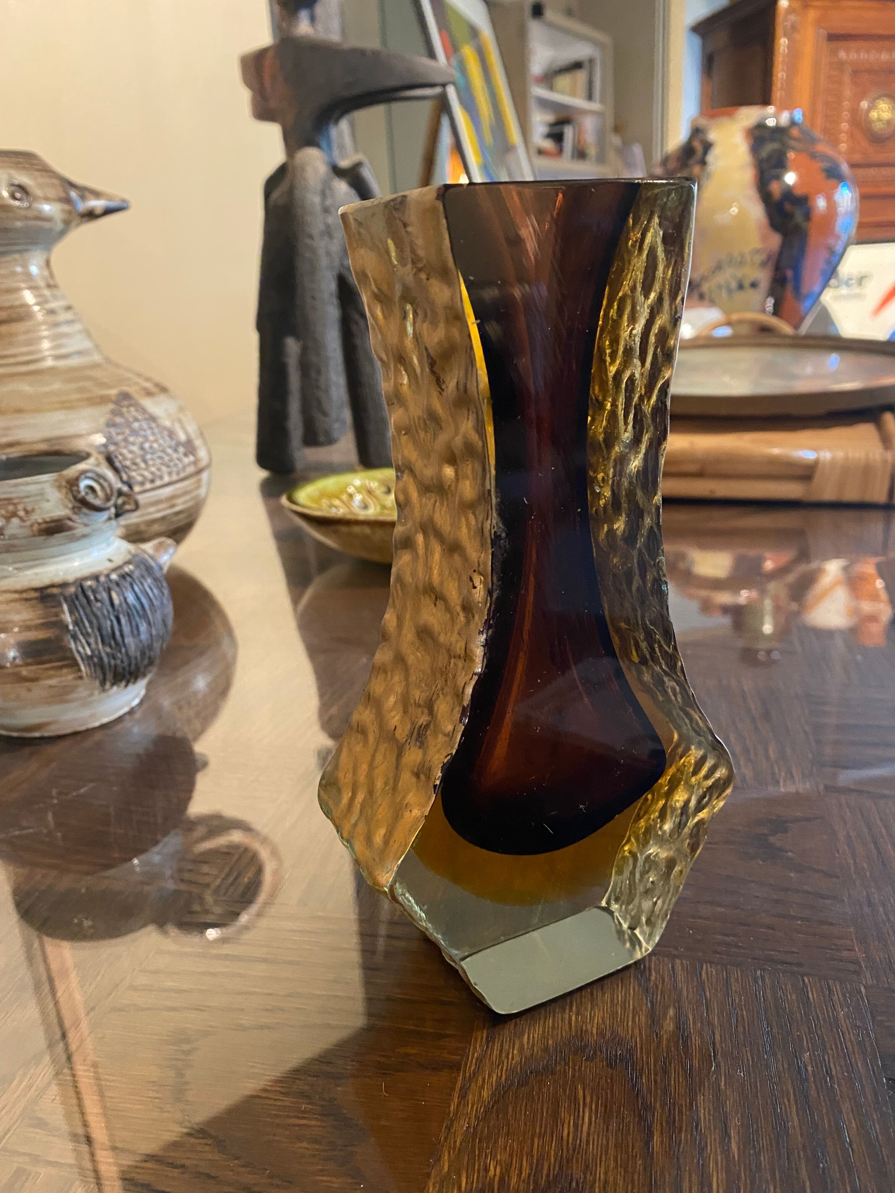 Murano glass vase 70s Flavio Poli