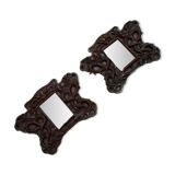 Pair of exotic wooden frames with dragons