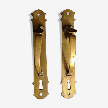 Paire de poignées de porte art nouveau en bronze