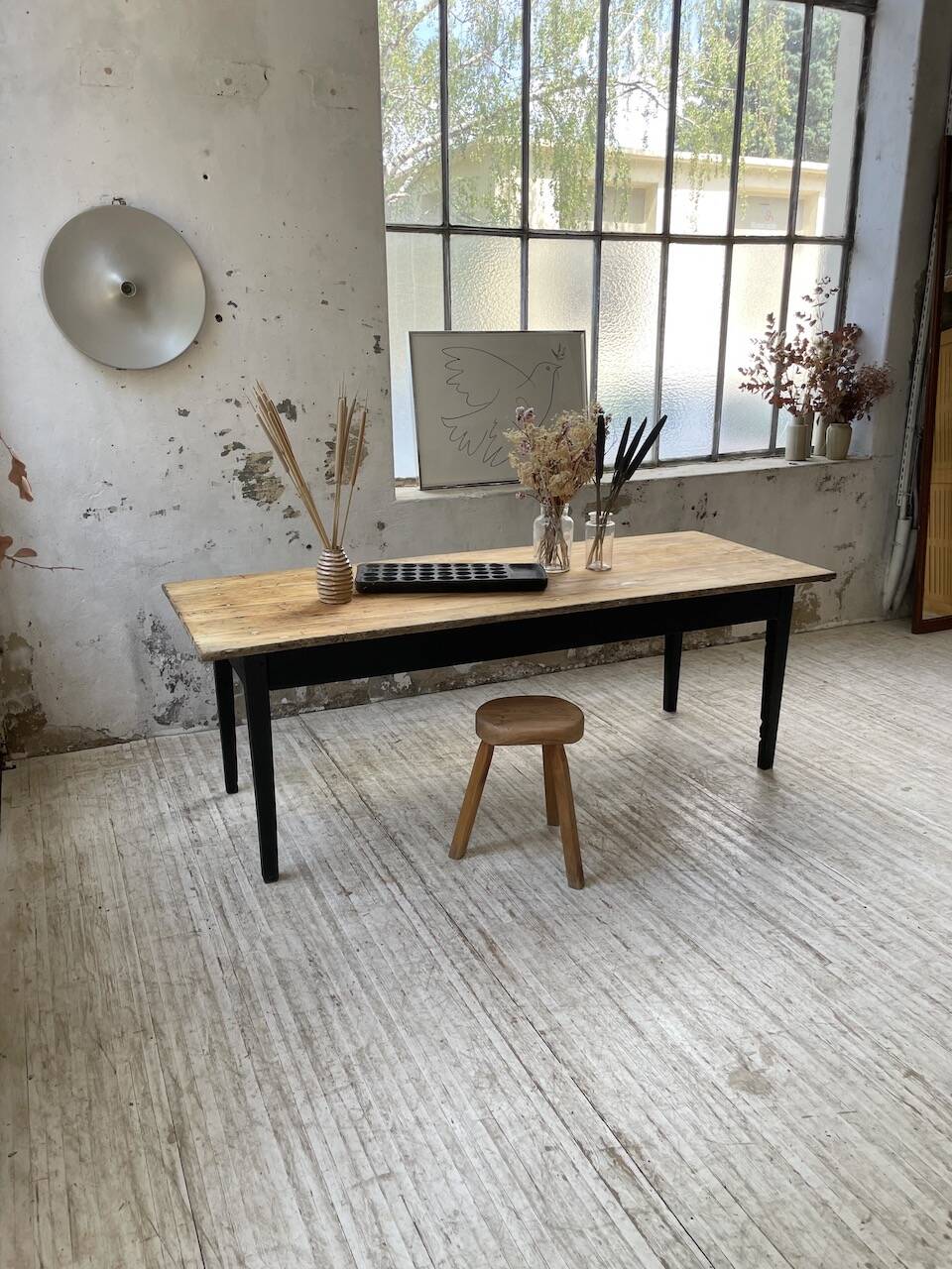 2m pine and oak farmhouse table