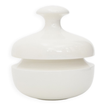 White ceramic vase with lid by Enzo Bioli for Il Picchio, 1970s