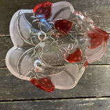 Vintage Ashtray Bowl ANNE HUTTE Style Crystal Strawberry Red Decor