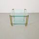 T24 Coffee Table in Brass with Double Glass Tops by Peter Ghyczy, 1970s