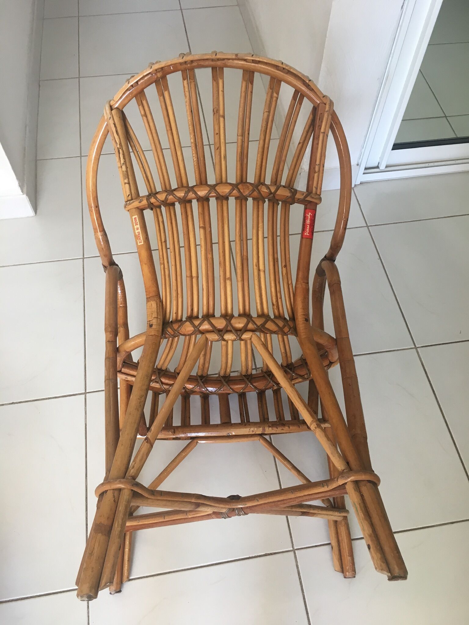 Pair of vintage rattan armchairs