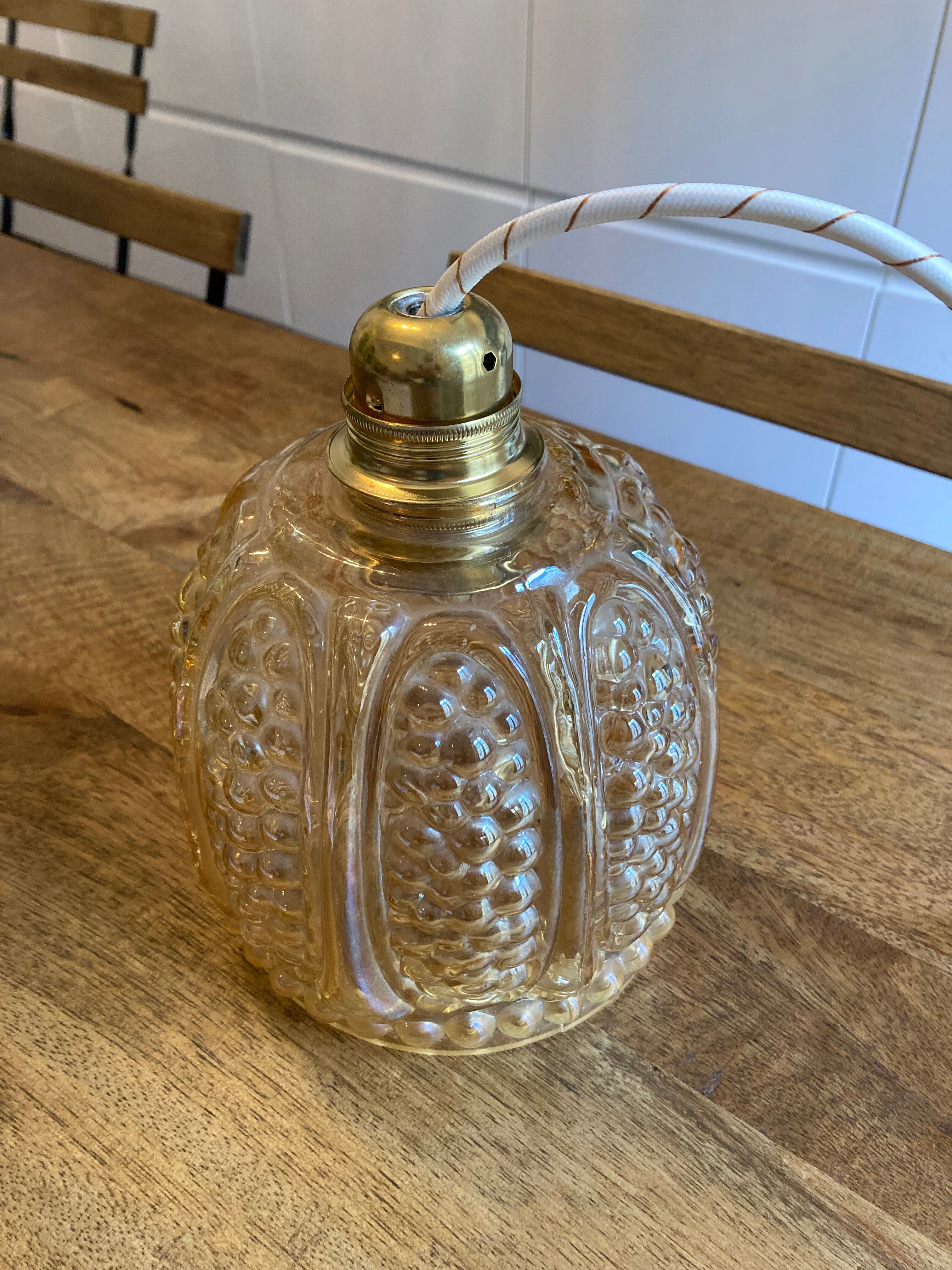 Golden vintage globe pendant lamp