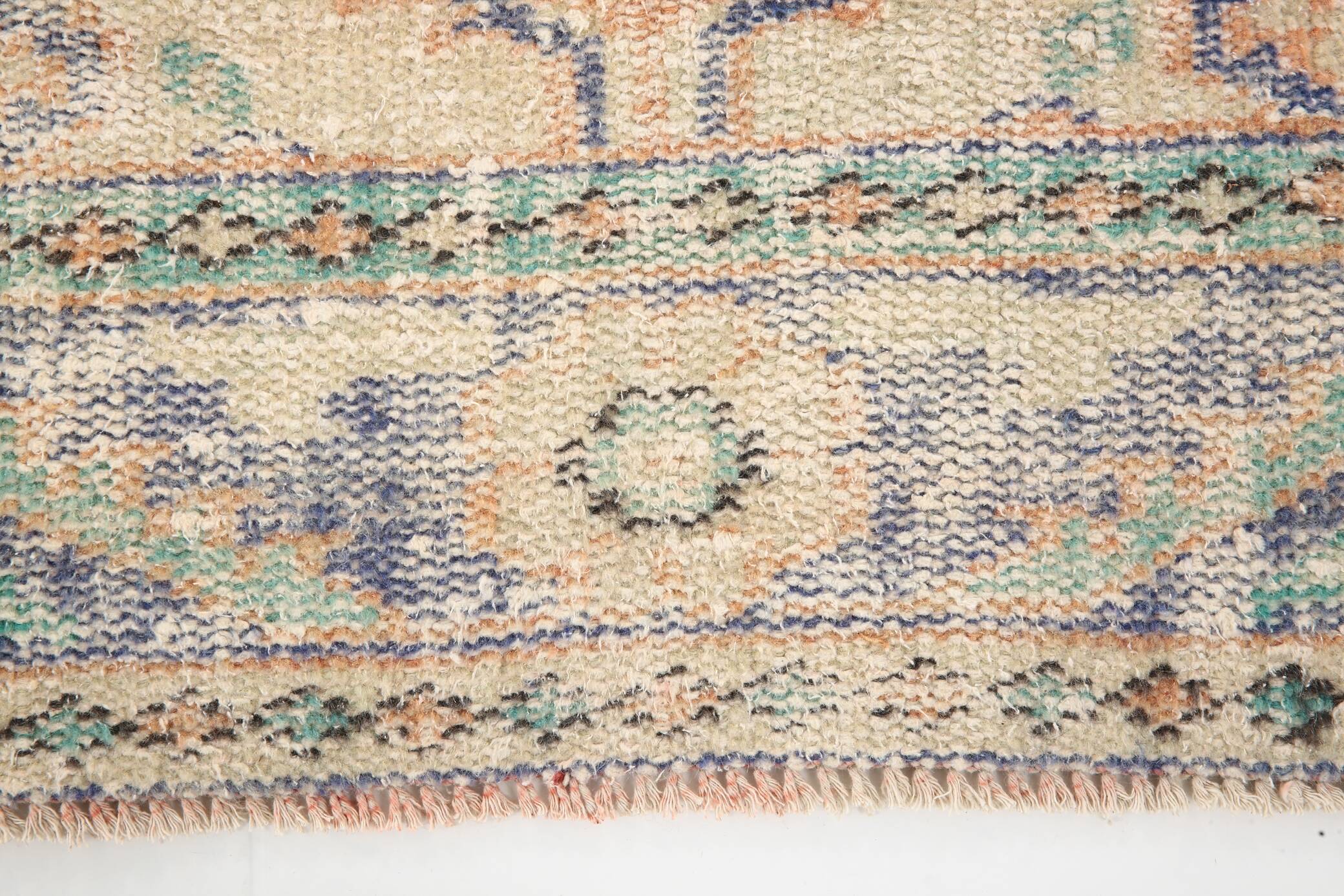 3x9 Pale Orange & Blue Vintage Runner Rug, 80x283Cm SK 6027
