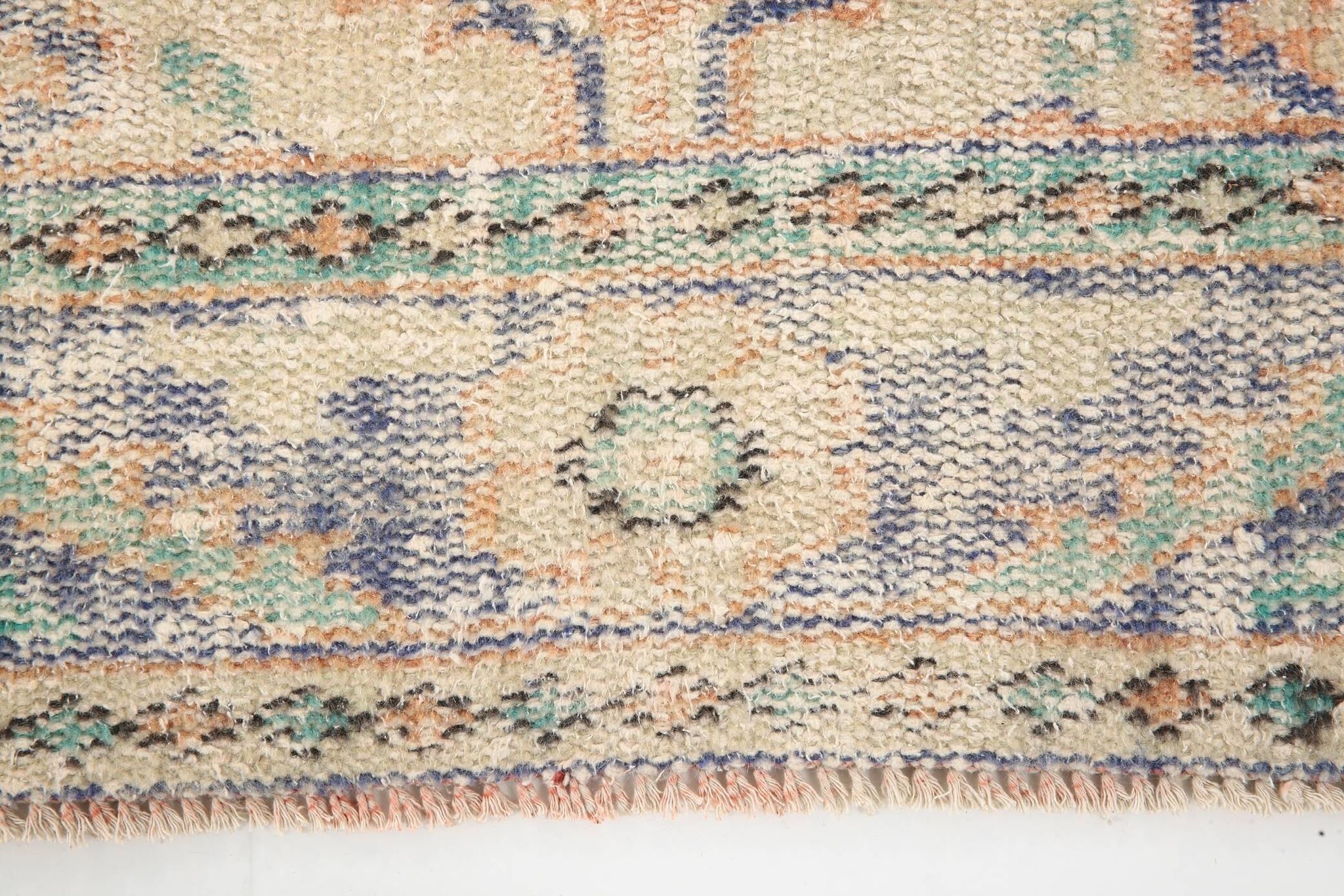 3x9 Pale Orange & Blue Vintage Runner Rug, 80x283Cm SK 6027