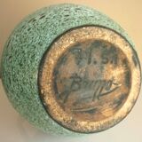 Large vase in glazed ceramic and "fat lava", signed Bruno Dose, design from the 50s/60s