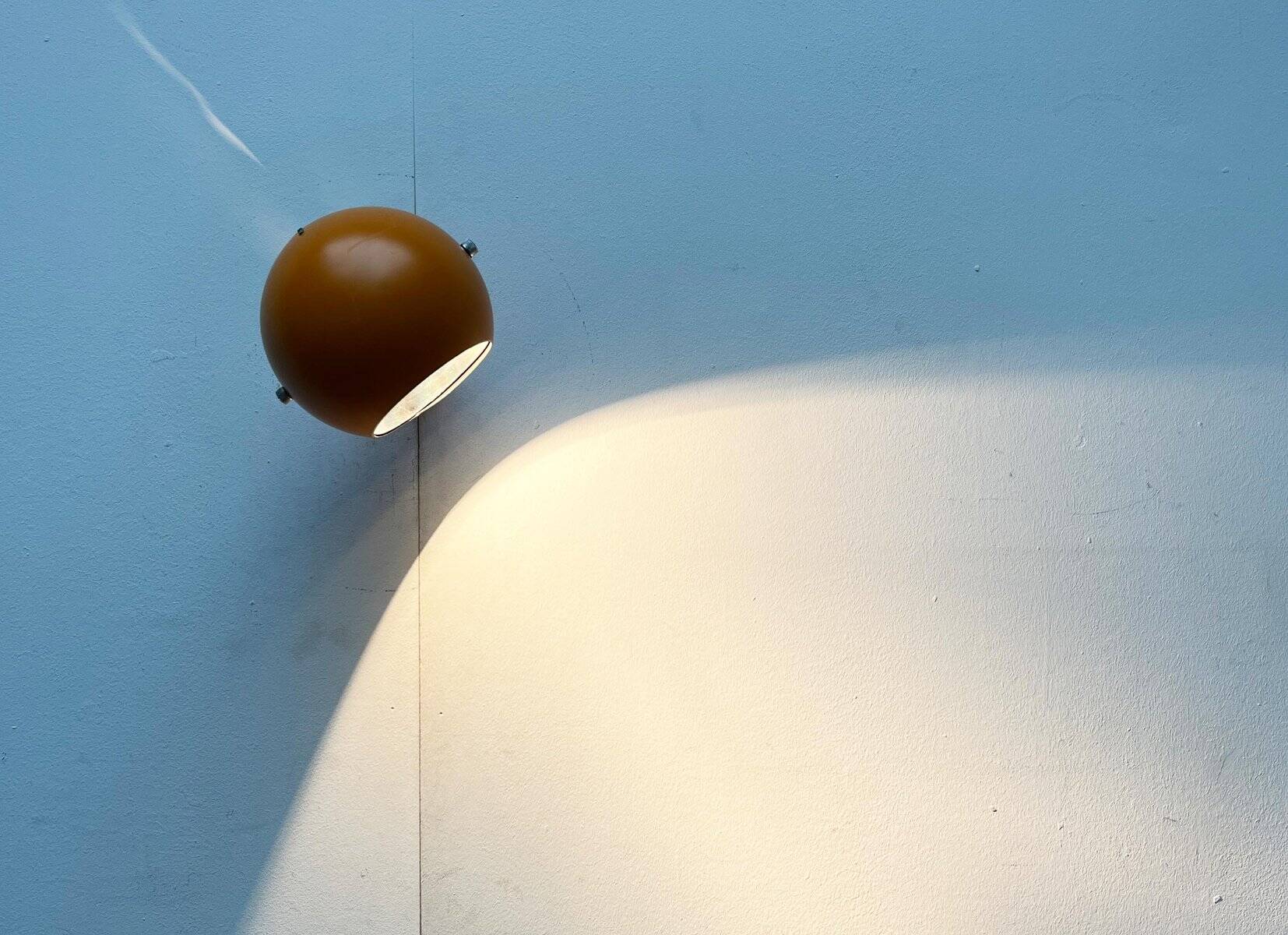 Mid-century Danish space age yellow ball wall lamps by Louis Poulsen, 1960s, set of 3.