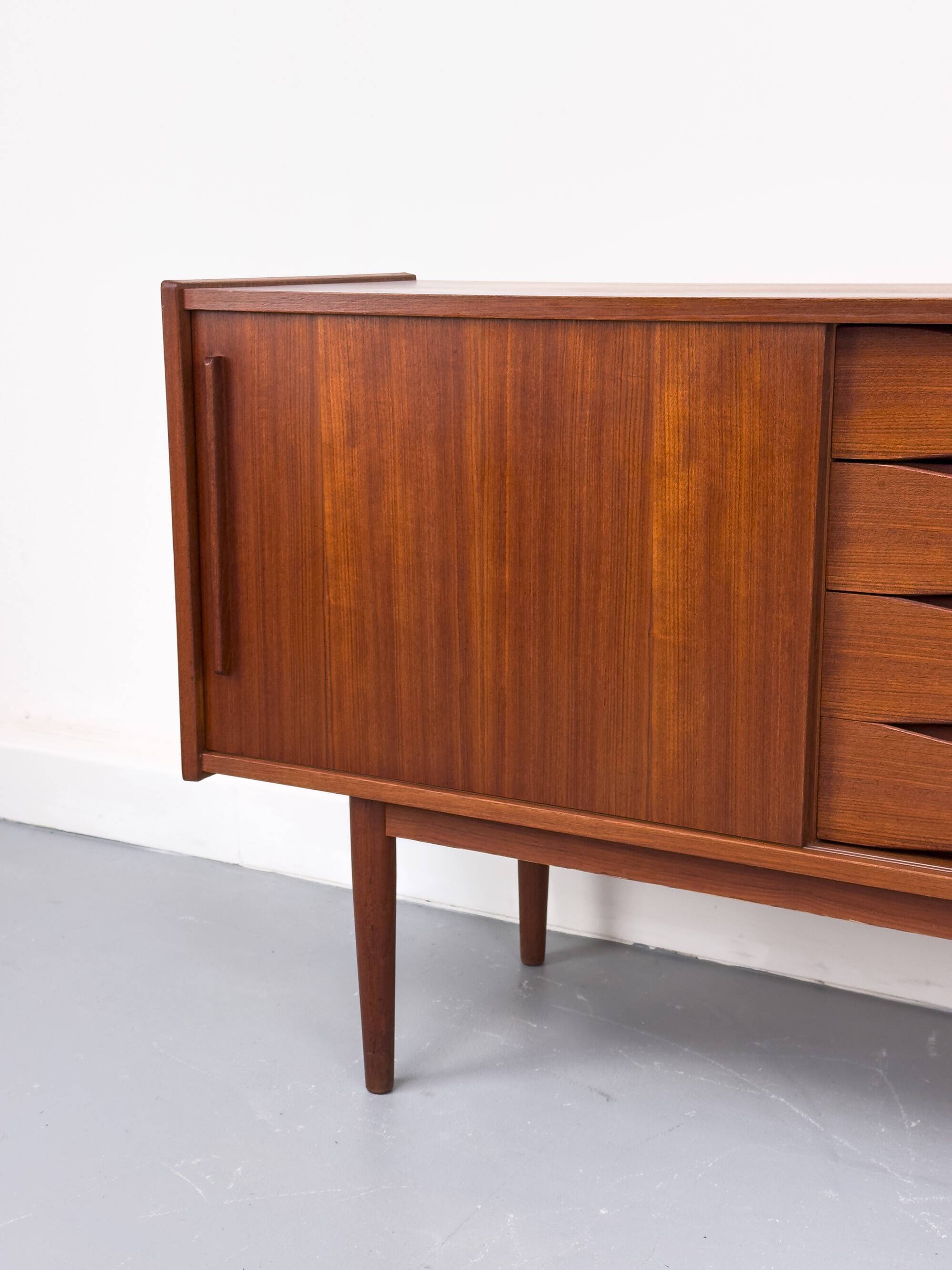 Vintage Sideboard in Teak with Drawers and Sliding Doors, 1960s