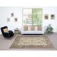 Authentic Vintage Turkish Beige Wool Area Rug with Floral Design. Hand-knotted in Turkey