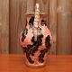 Vase rose en céramique Monaco à décor de feuille