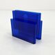 Blue transparent magazine rack by Giotto Stoppino for Kartell, 1970.