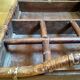 Large serving tray wood and rattan to doors lockers glasses and bottles