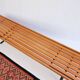 Bench in 60s-70s style, slatted bench, low seat, retro vintage style from the 60s-70s.
