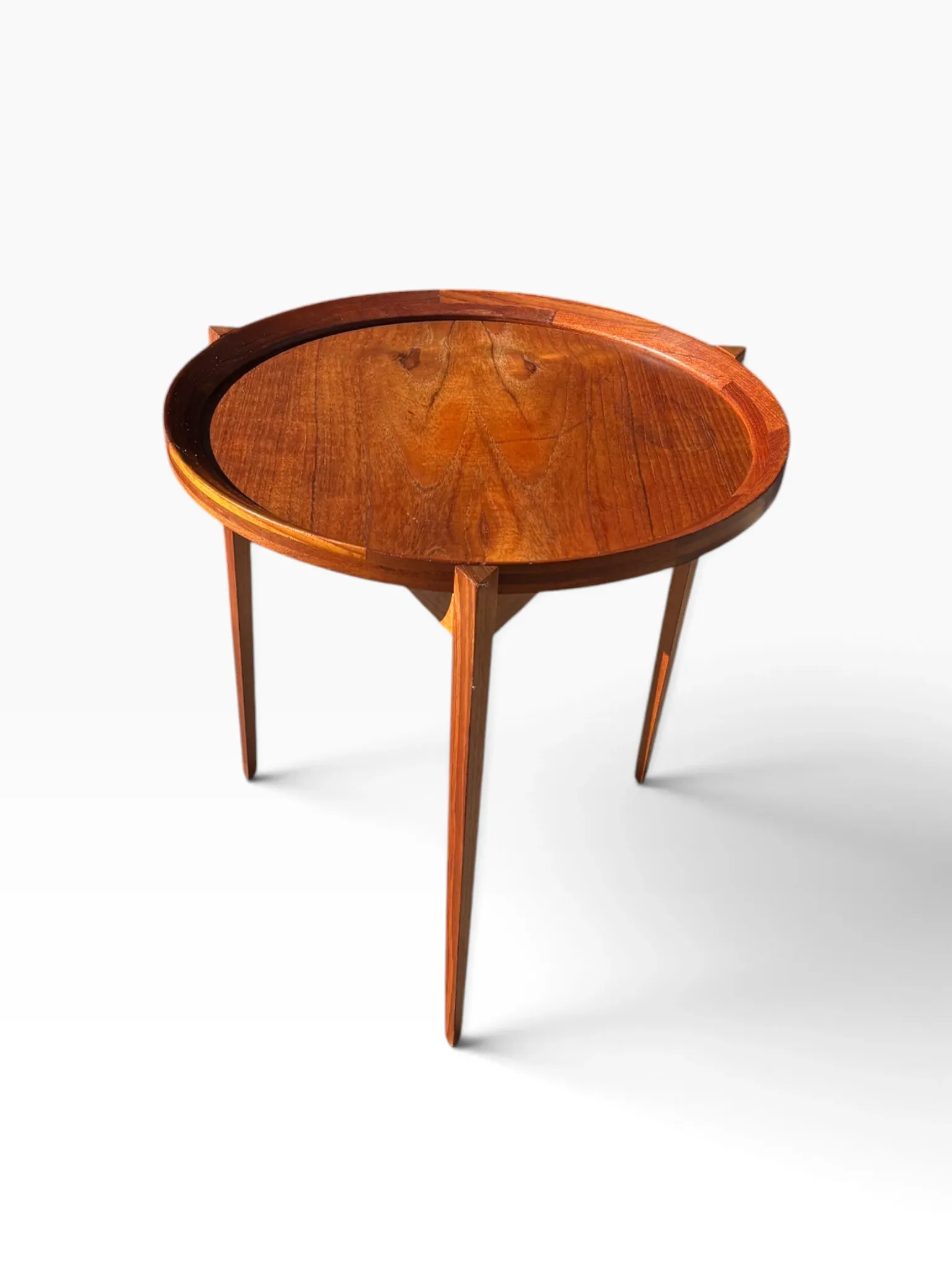 Danish side table with portable top