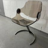 Chaise plexi acier attribué à Euro Steel