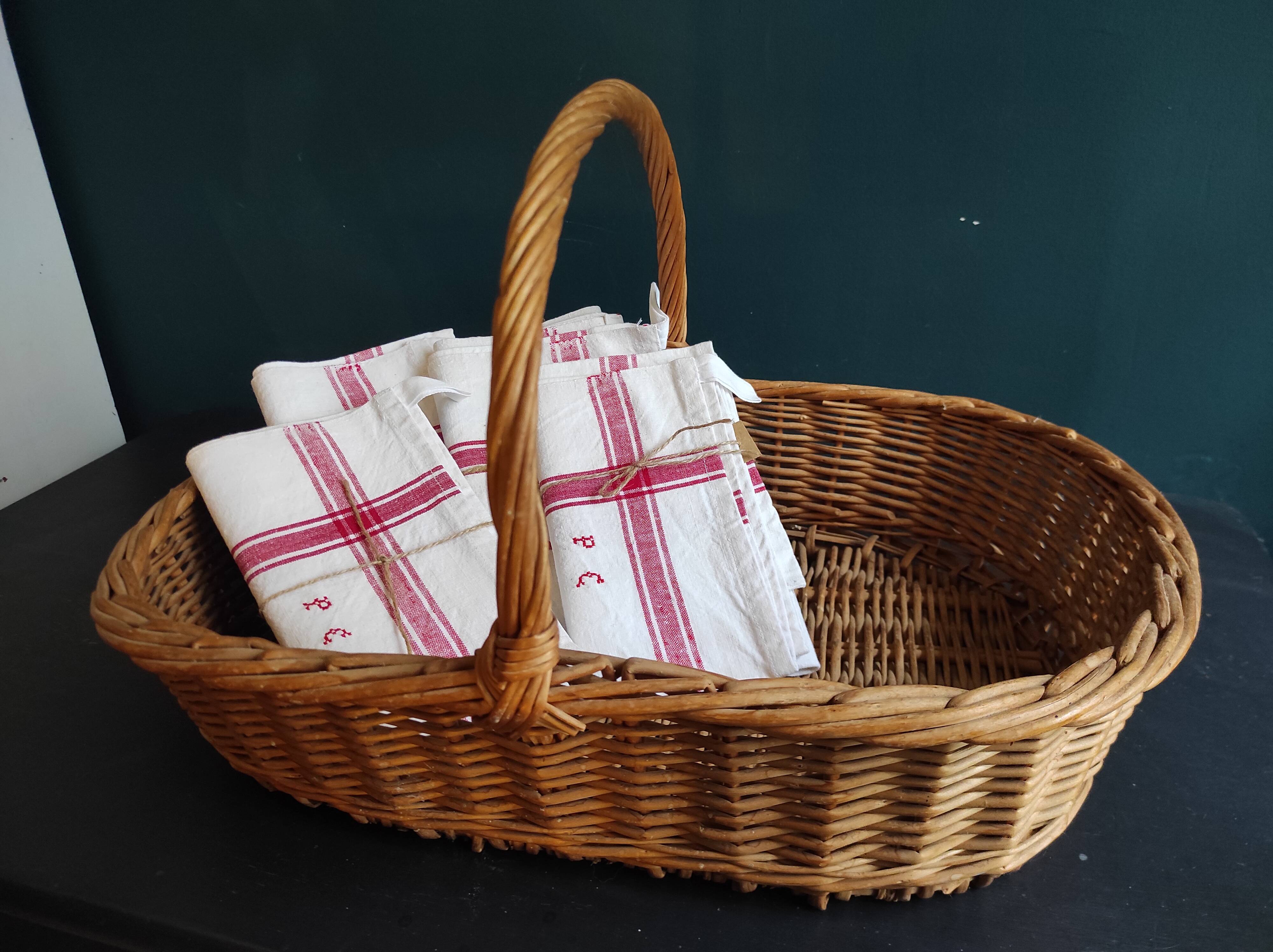 Panier plat vintage français